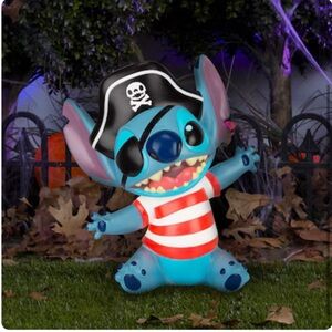 Disney LED Stitch Pirate Costume Halloween Blow Mold Lighted 1.5 Ft NWT